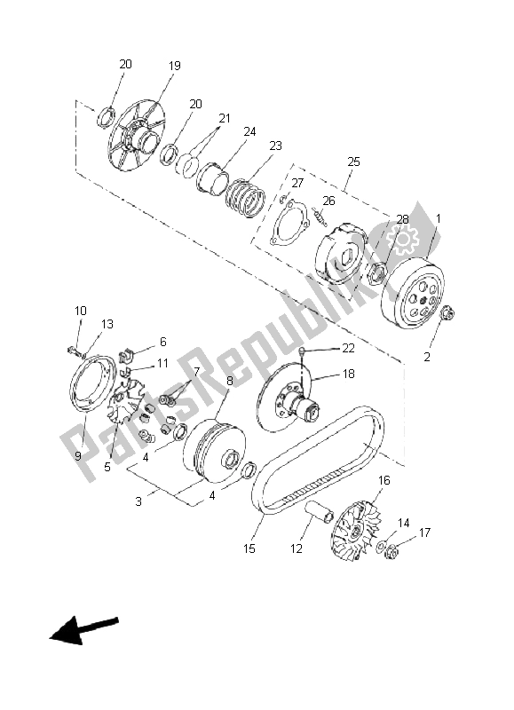 Toutes les pièces pour le Embrayage du Yamaha YP 250R X MAX 2011