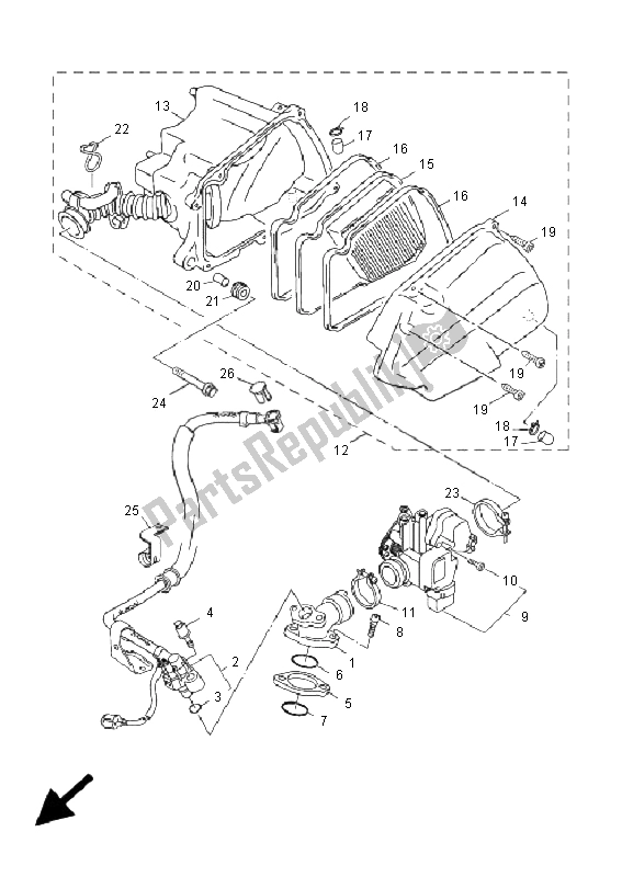 Toutes les pièces pour le Admission du Yamaha YN 50F 4T Neos 2009