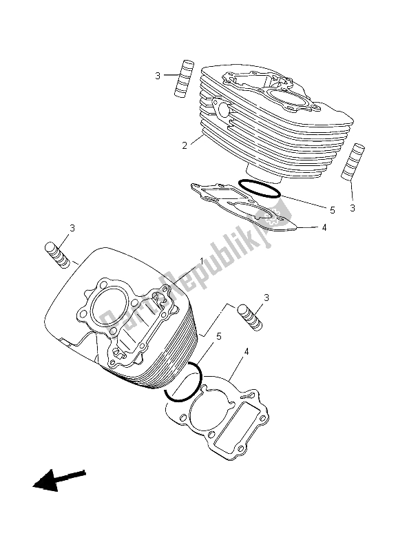 Todas las partes para Cilindro de Yamaha XVS 125 Dragstar 2004