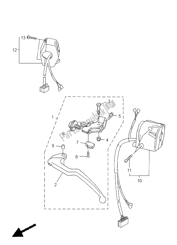 Tutte le parti per il Impugnatura Interruttore E Leva del Yamaha YZF R1 1000 2005