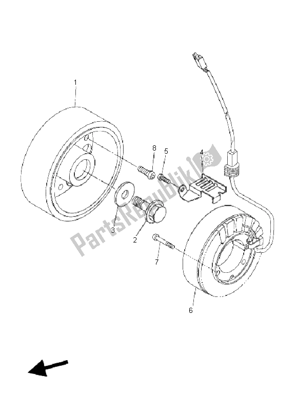 Todas as partes de Gerador do Yamaha FZ6 SS Fazer 600 2006