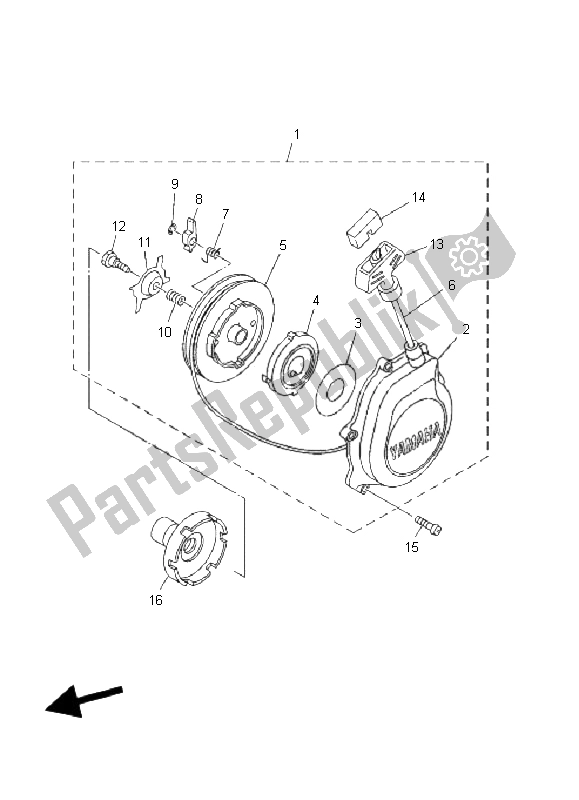 All parts for the Starter of the Yamaha YFM 250B BIG Bear 2008