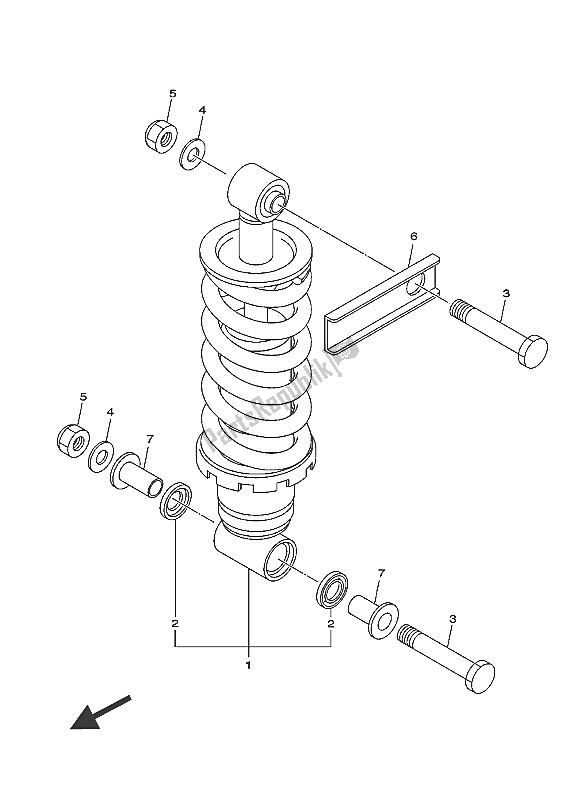 All parts for the Rear Suspension of the Yamaha XJ6 FA 600 2016