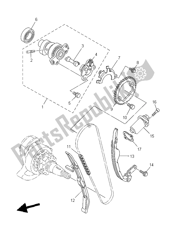 All parts for the Camshaft & Chain of the Yamaha YFM 700 Fwad Grizzly 4X4 2014