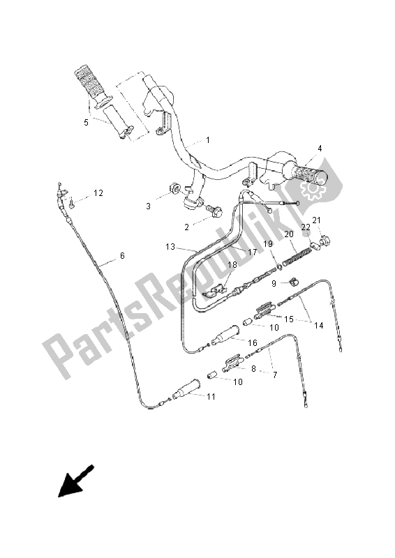 All parts for the Steering Handle & Cable of the Yamaha CW 50 RS BWS 2009