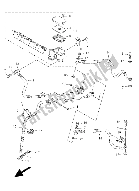 All parts for the Front Master Cylinder of the Yamaha XVS 950 CU 2014