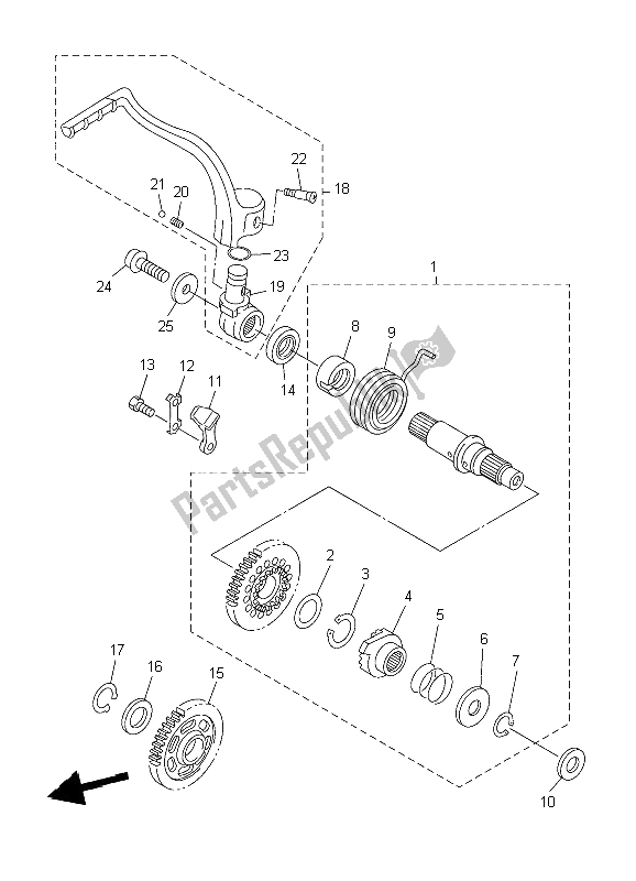 All parts for the Starter of the Yamaha WR 450F 2006