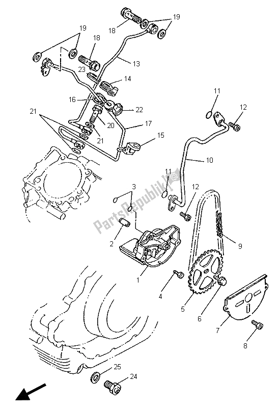 Toutes les pièces pour le La Pompe à Huile du Yamaha XV 1100 Virago 1995