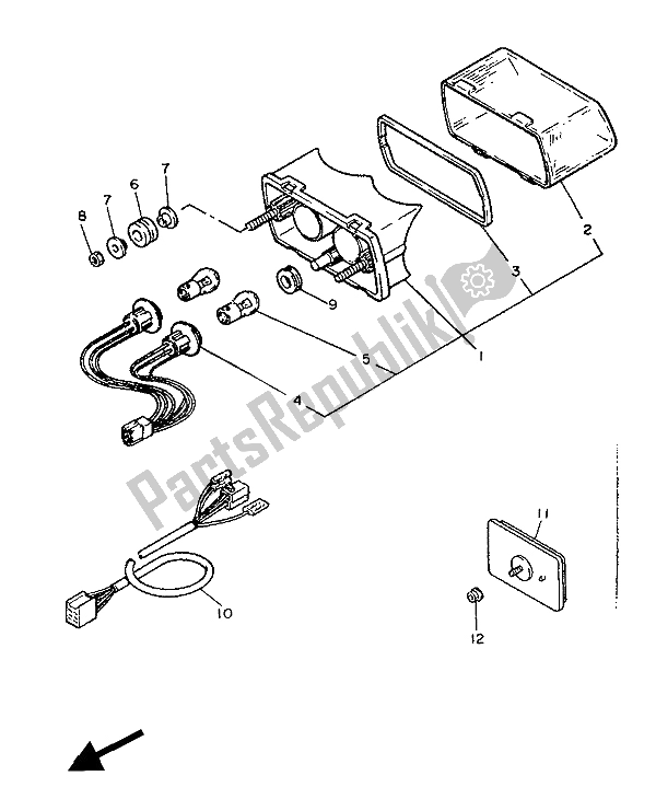 Tutte le parti per il Fanale Posteriore del Yamaha FZ 600 1986