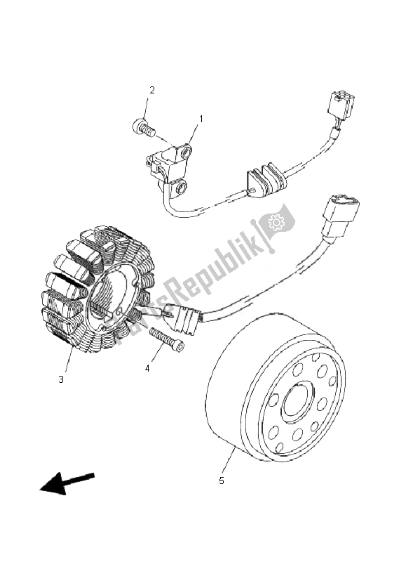 Alle onderdelen voor de Generator van de Yamaha MT 01 1670 2007