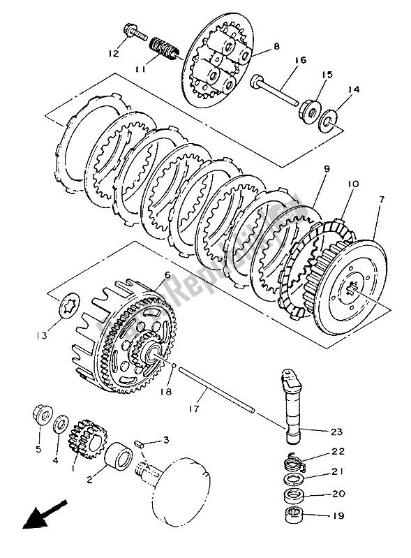 Tutte le parti per il Frizione del Yamaha YZ 80 1986