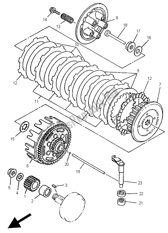 Toutes les pièces pour le Embrayage du Yamaha YZ 80 LC 1997