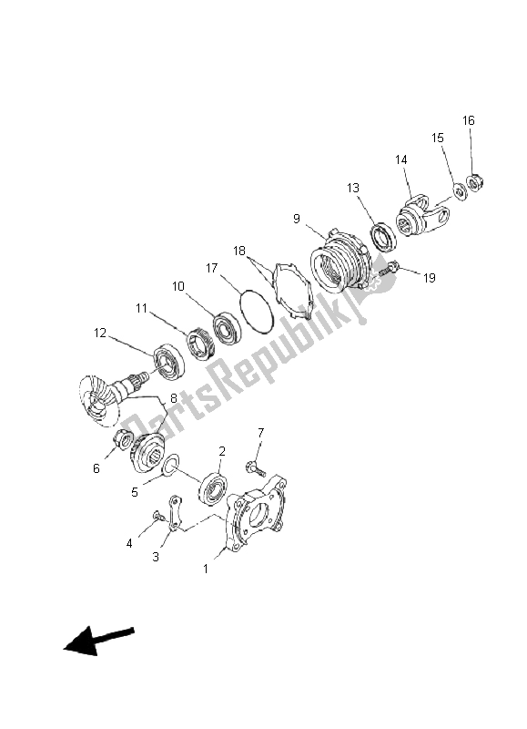 Toutes les pièces pour le Engrenage Conducteur Moyen du Yamaha YFM 350 Grizzly 2X4 2011