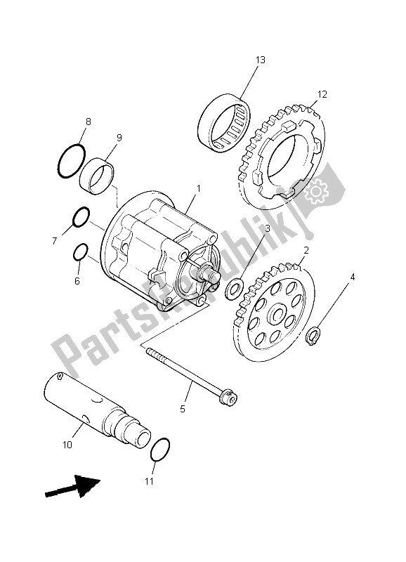 All parts for the Oil Pump of the Yamaha XJR 1300 2009
