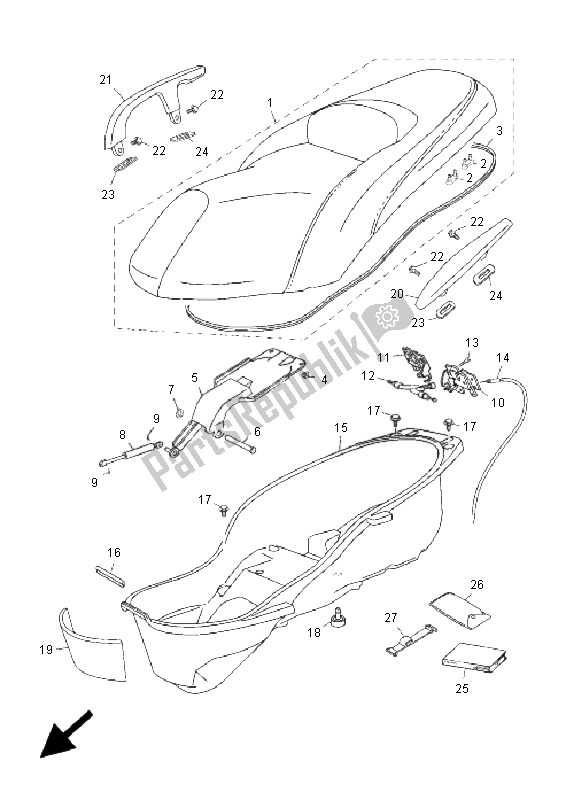 Wszystkie części do Siedzenie Yamaha YP 250R X MAX Black 2009