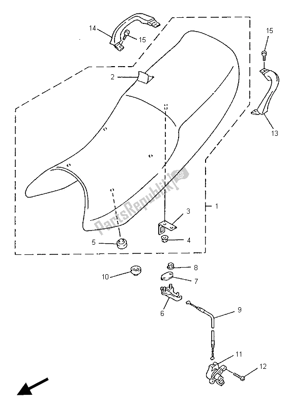 Toutes les pièces pour le Siège du Yamaha YZF 600R Thundercat 1996