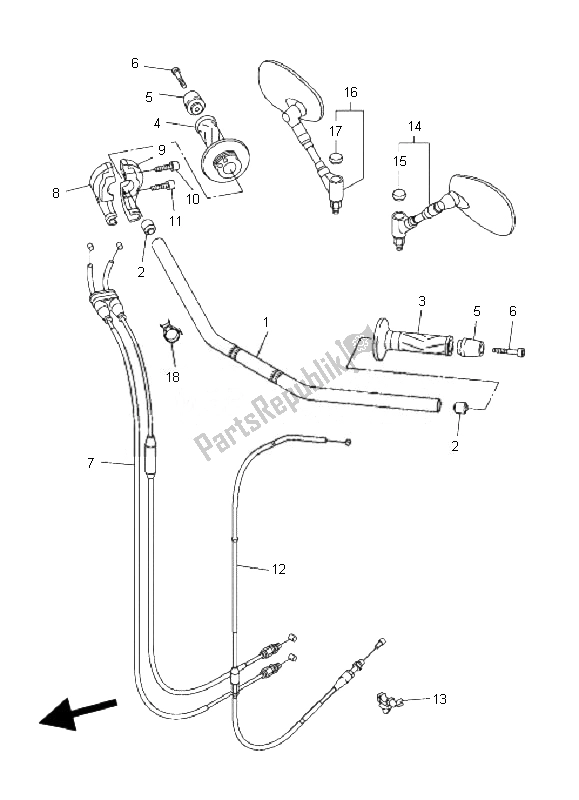 Alle onderdelen voor de Stuurhendel En Kabel van de Yamaha FZ1 N Fazer 1000 2007