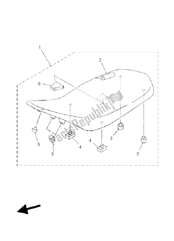 All parts for the Seat of the Yamaha YFZ 450 2005