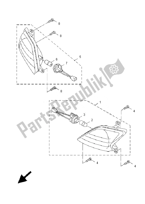 Tutte le parti per il Luce Lampeggiante del Yamaha XC 125 Cygnus X 2007