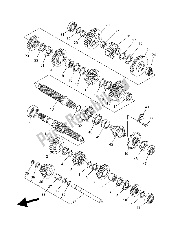 Toutes les pièces pour le Transmission du Yamaha YFM 700R SE 2012