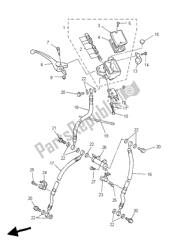 Wszystkie części do Przedni Cylinder G?ówny Yamaha FZS 1000 S Fazer 2004