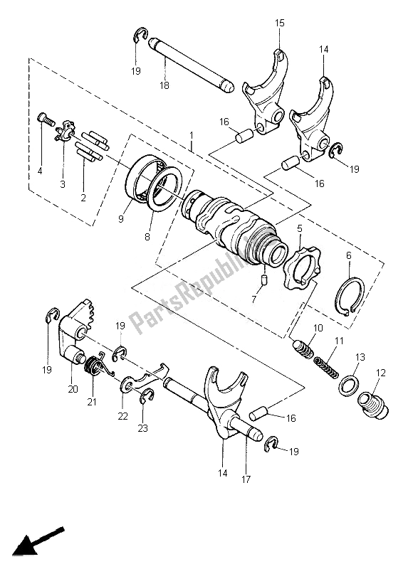 Tutte le parti per il Camma Cambio E Forcella del Yamaha SR 400 2014