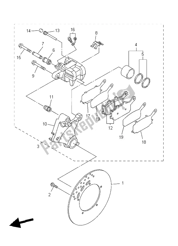 Tutte le parti per il Pinza Freno Posteriore del Yamaha FZ8 N 800 2013