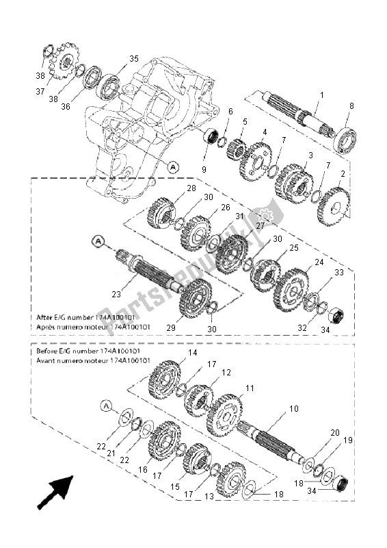 Alle onderdelen voor de Overdragen van de Yamaha DT 50R SM 2010