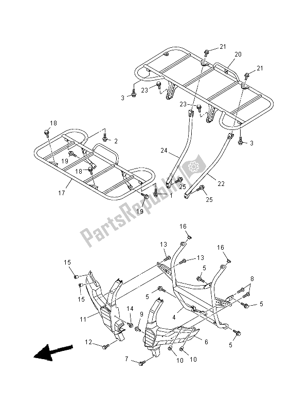 All parts for the Guard of the Yamaha YFM 700 Fwad Grizzly 4X4 2014