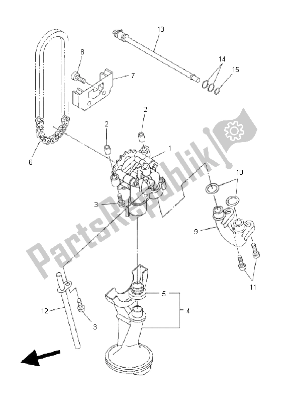 All parts for the Oil Pump of the Yamaha XJ6 FA 600 2011