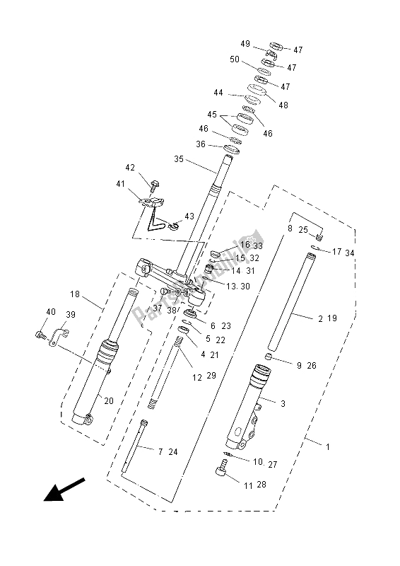 Toutes les pièces pour le Fourche Avant du Yamaha YN 50F 2015