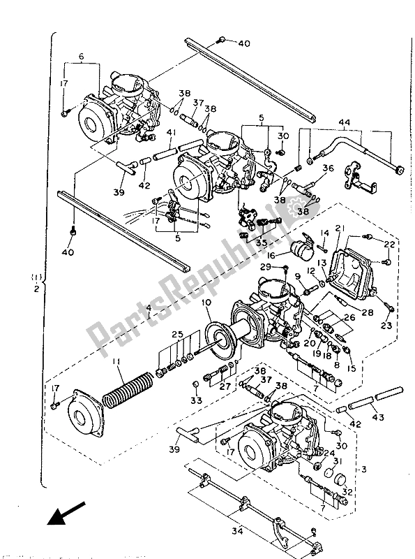 Toutes les pièces pour le Alternatif (carburateur) du Yamaha FZR 1000 1987