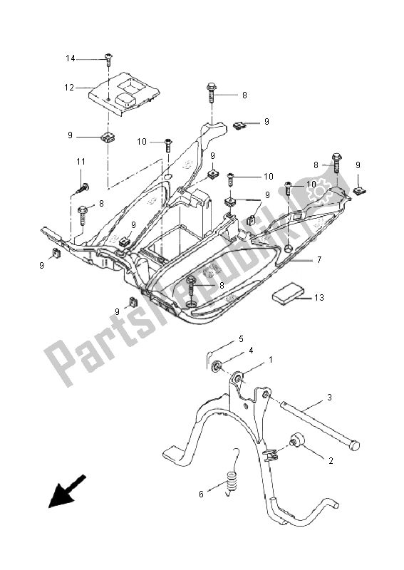 Wszystkie części do Podstawka I Podnó? Ek Yamaha YQ 50R Aerox 2007