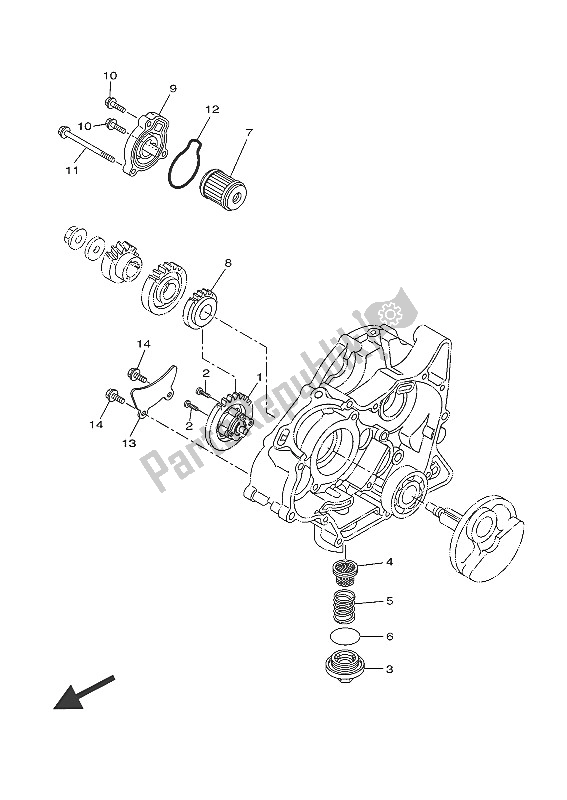 Alle onderdelen voor de Oliepomp van de Yamaha YZF R 125A 2016