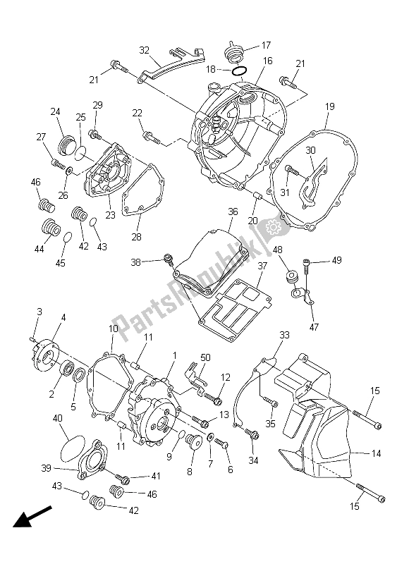 All parts for the Crankcase Cover 1 of the Yamaha FZ8 SA 800 2015