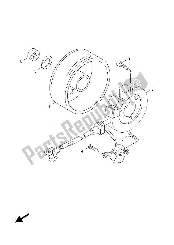 All parts for the Generator of the Yamaha YN 50F 2013