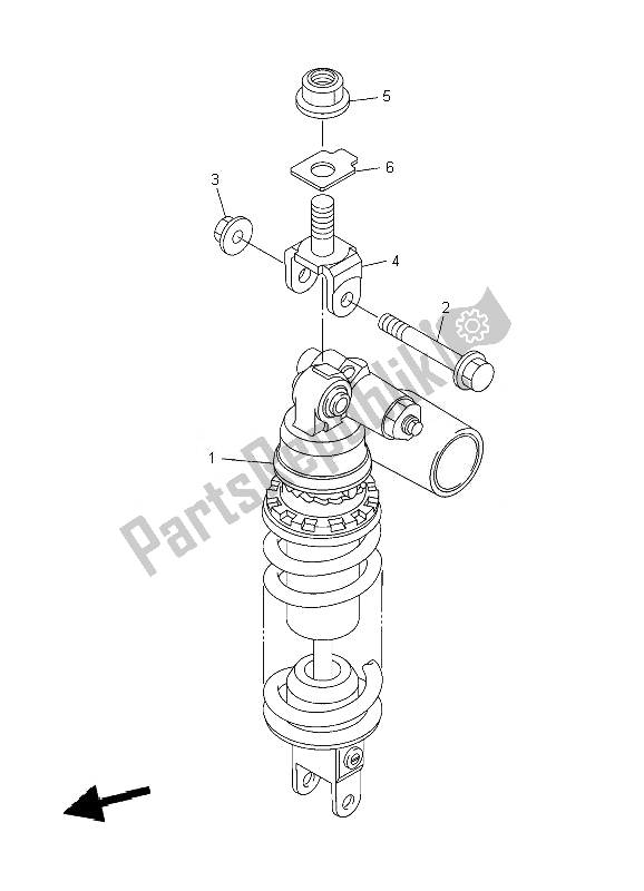 Tutte le parti per il Sospensione Posteriore del Yamaha YZF R6 600 2010