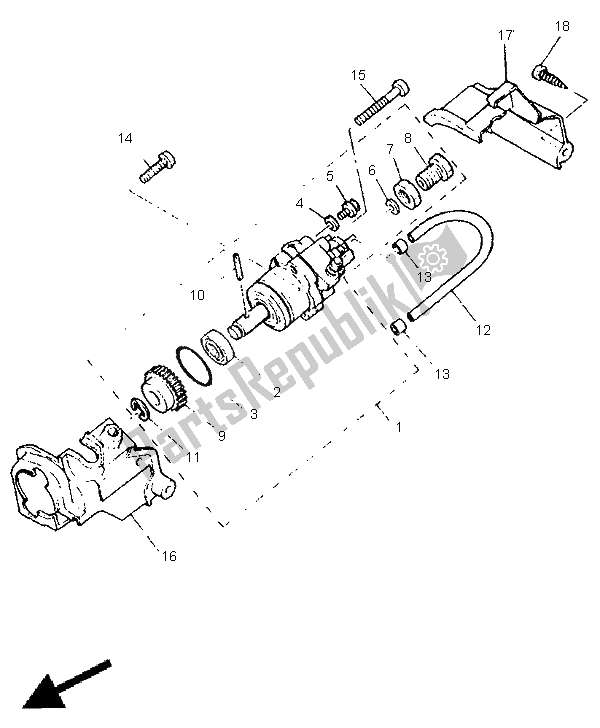 Tutte le parti per il Pompa Dell'olio del Yamaha PW 50 1999