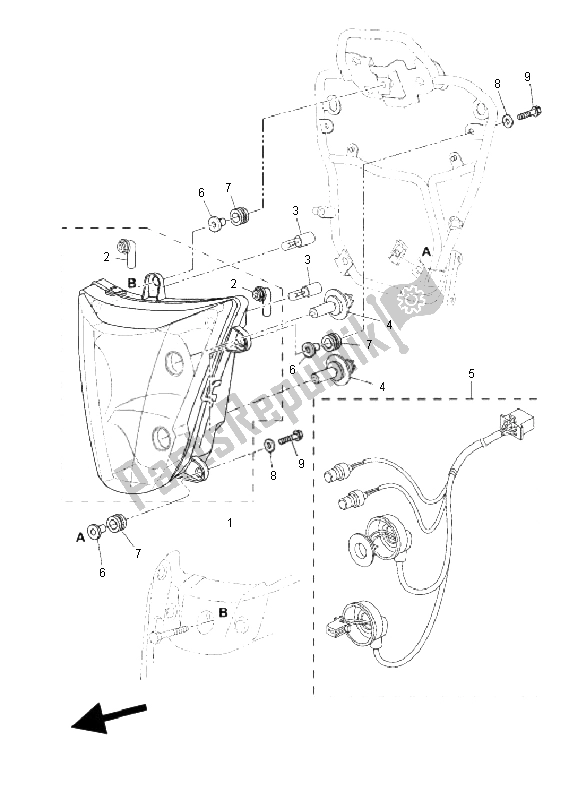 Todas las partes para Faro de Yamaha XT 660Z Tenere 2008