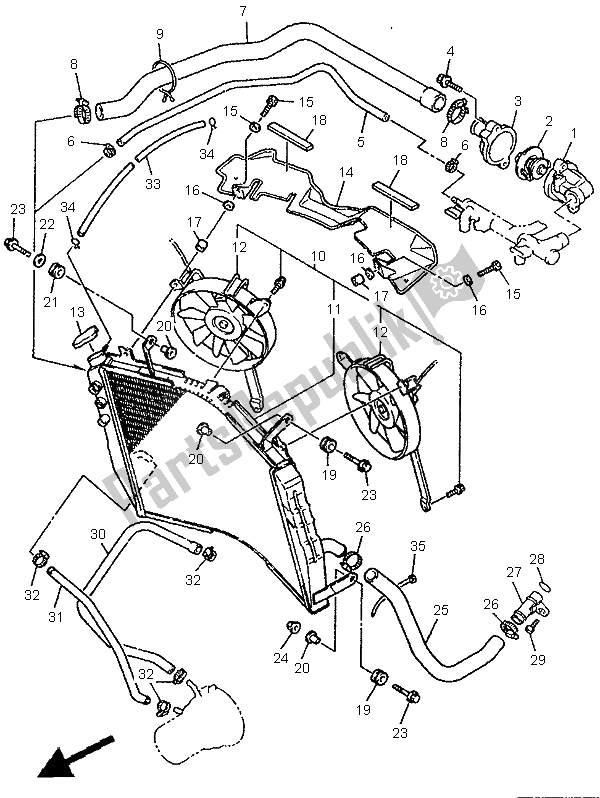 Tutte le parti per il Tubo Del Radiatore del Yamaha YZF 750 SP 1995