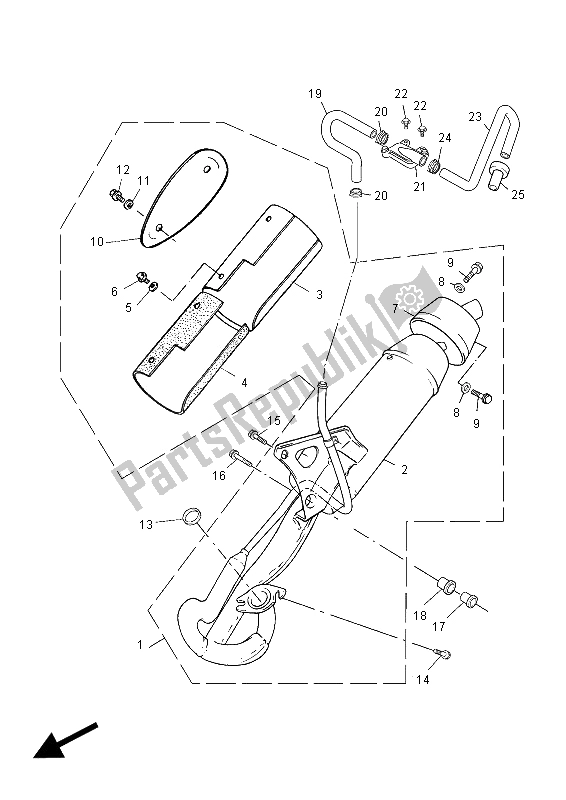 Toutes les pièces pour le échappement du Yamaha YN 50 Neos 2012