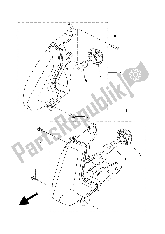 Toutes les pièces pour le Lumière Clignotante du Yamaha YP 250 RA 2015