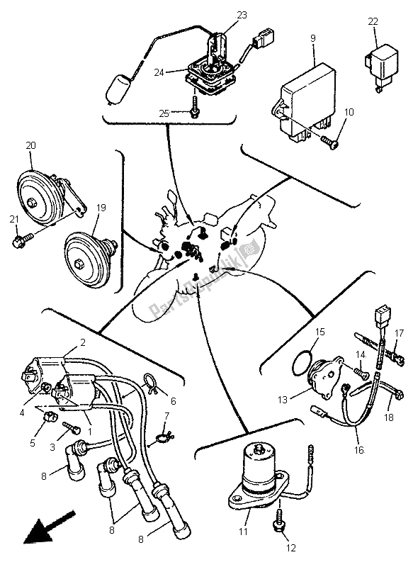 All parts for the Electrical 1 of the Yamaha XJR 1300 SP 1999