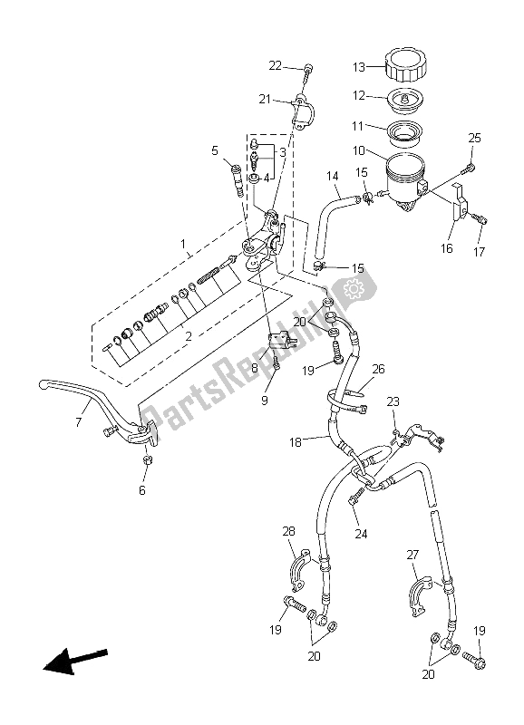 Wszystkie części do Przedni Cylinder G?ówny Yamaha YZF R1S 1000 2006