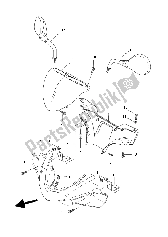 Todas las partes para Carenado 1 de Yamaha YQ 50 Aerox 2011