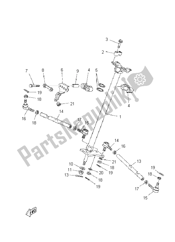 All parts for the Steering of the Yamaha YFM 250R 2011