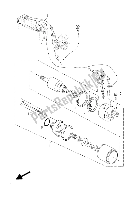 All parts for the Starting Motor of the Yamaha YP 250R X MAX 2012