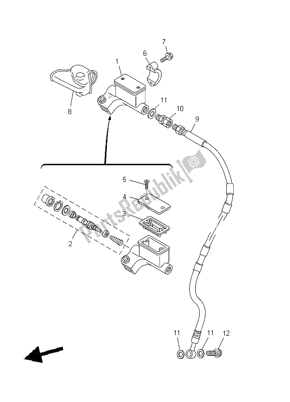 Todas las partes para Cilindro Maestro Delantero de Yamaha TT R 125E SW LW 2009