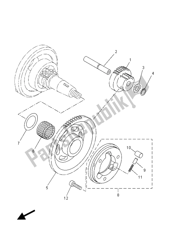 All parts for the Starter Clutch of the Yamaha MT 125A 2015