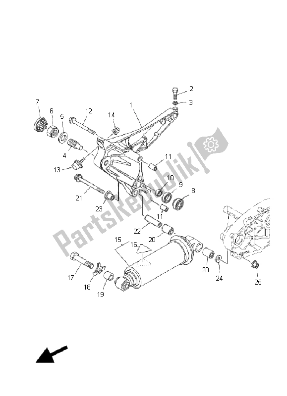 Wszystkie części do Tylne Rami? I Zawieszenie Yamaha XP 500A T MAX 2008